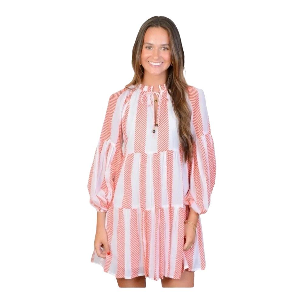 OLIPHANT Coral Balloon Sleeve Dress Size XS NWT Retail $198 Tuckernuck